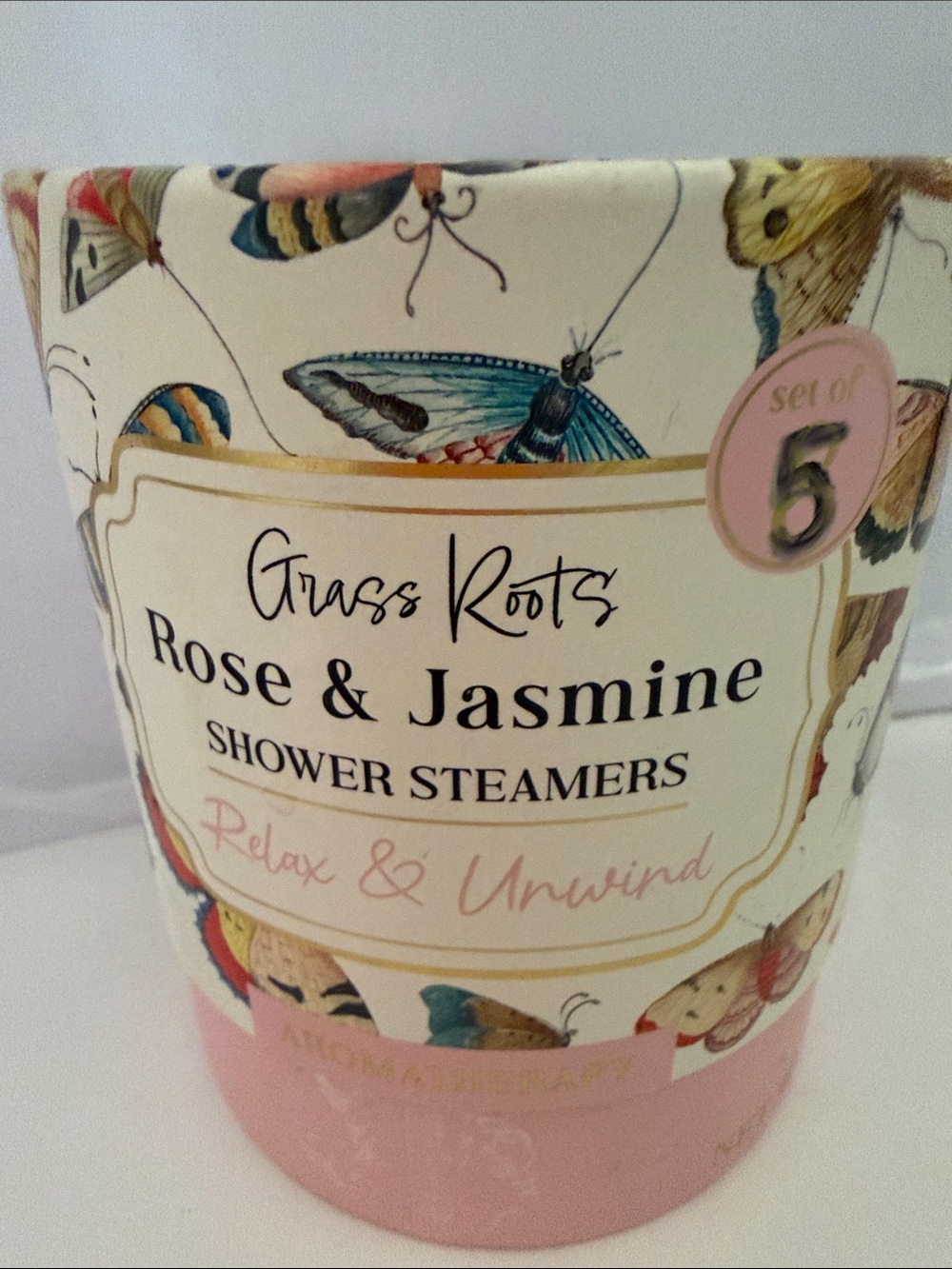 Rose & Jasmine Shower Steamers — Pink Aromatherapy Set of 5 individually wrapped